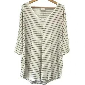 Ava & Viv High/Low Striped Women's Plus Size Bouse 3X